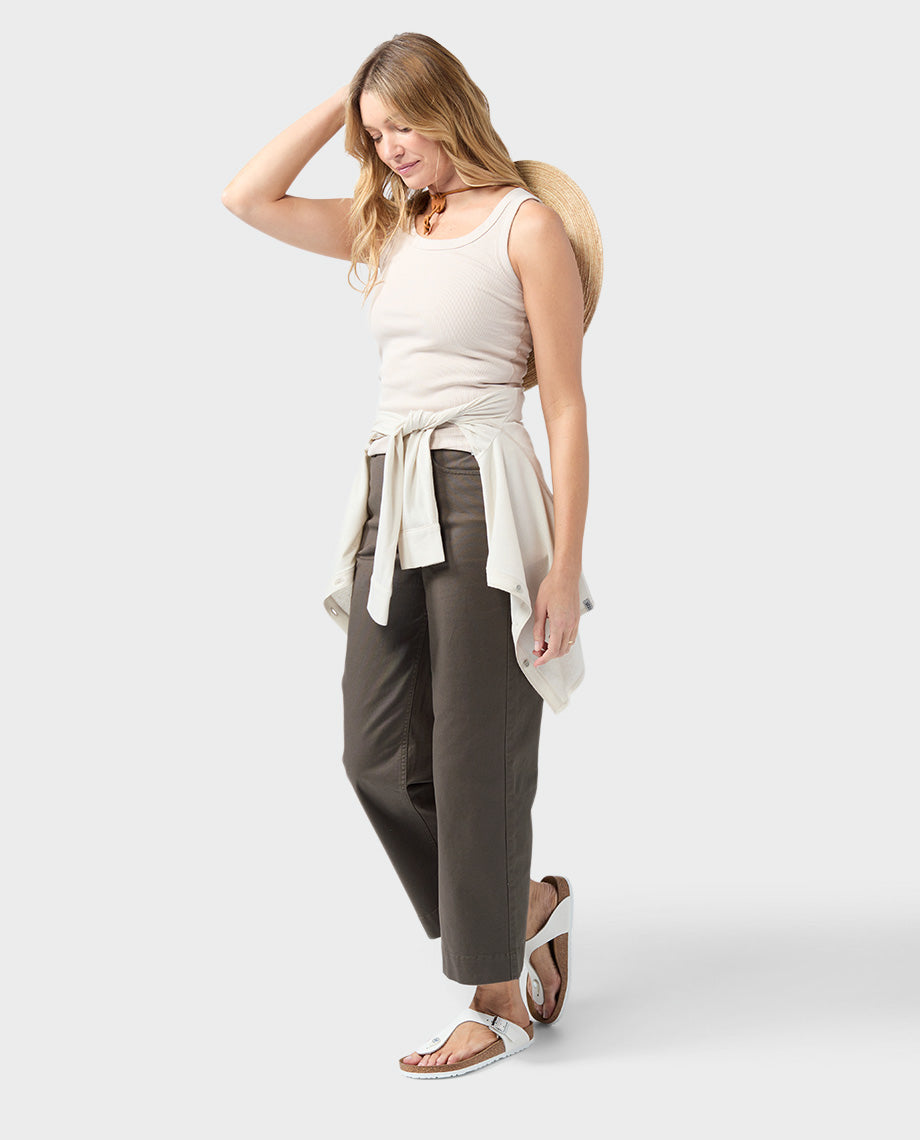 Women's Rivet Wide Leg Canvas Pant - Image 9