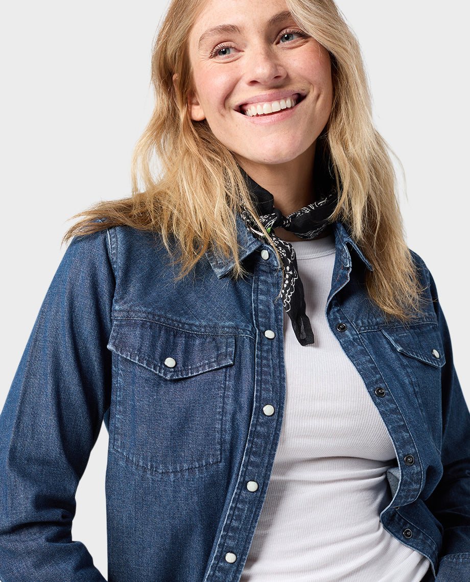 Women's Slipstone Japanese Denim Shirt - Image 3