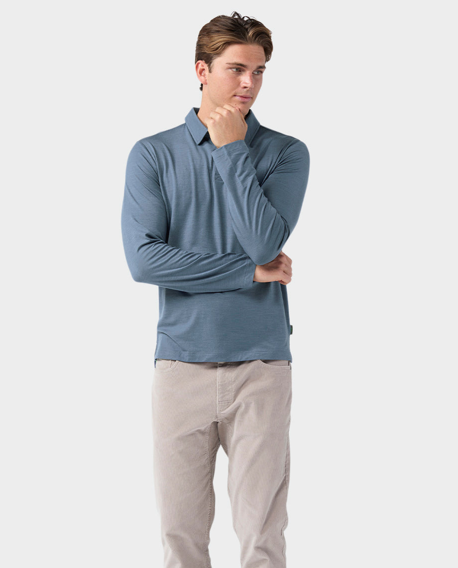 Men's Alpin Lightweight Merino Polo LS - Image 10